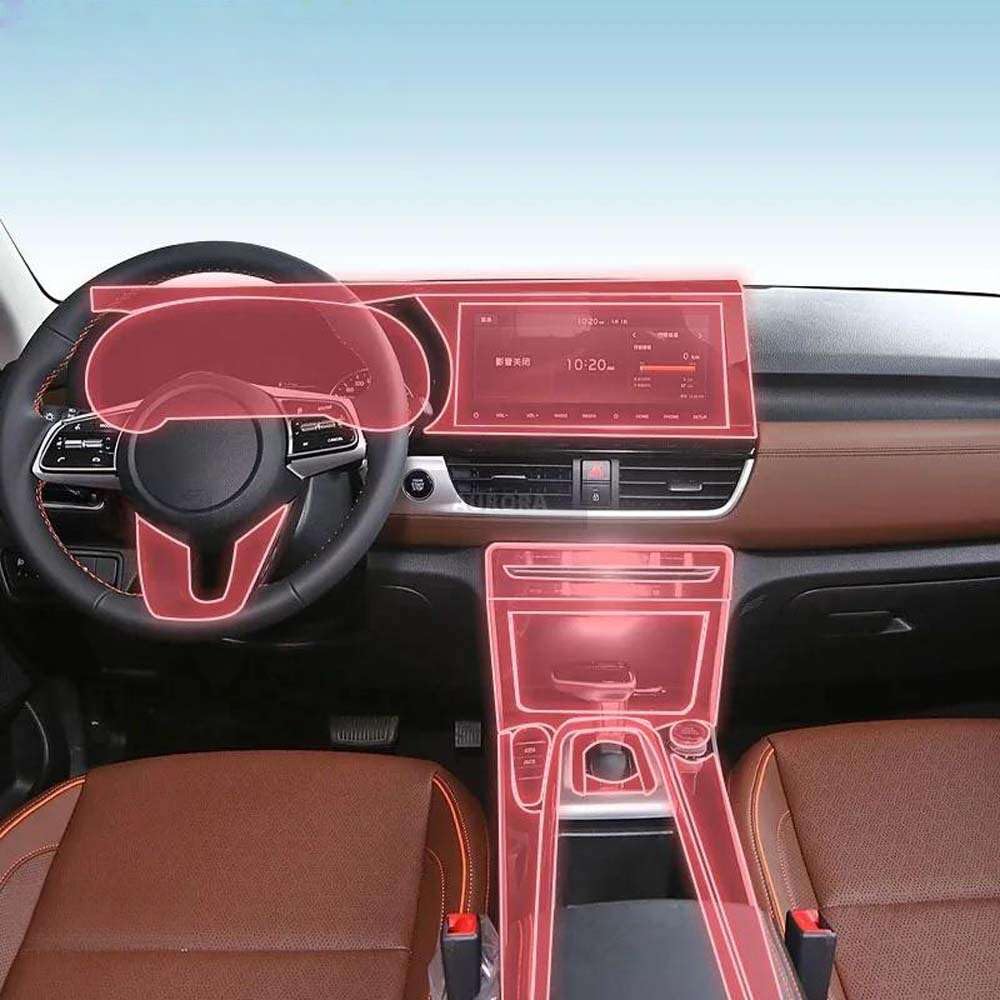 Car Interior Gearbox Panel TPU Protective, for KIA KX3 2020-2024 Film Screen Scratch Stickers
