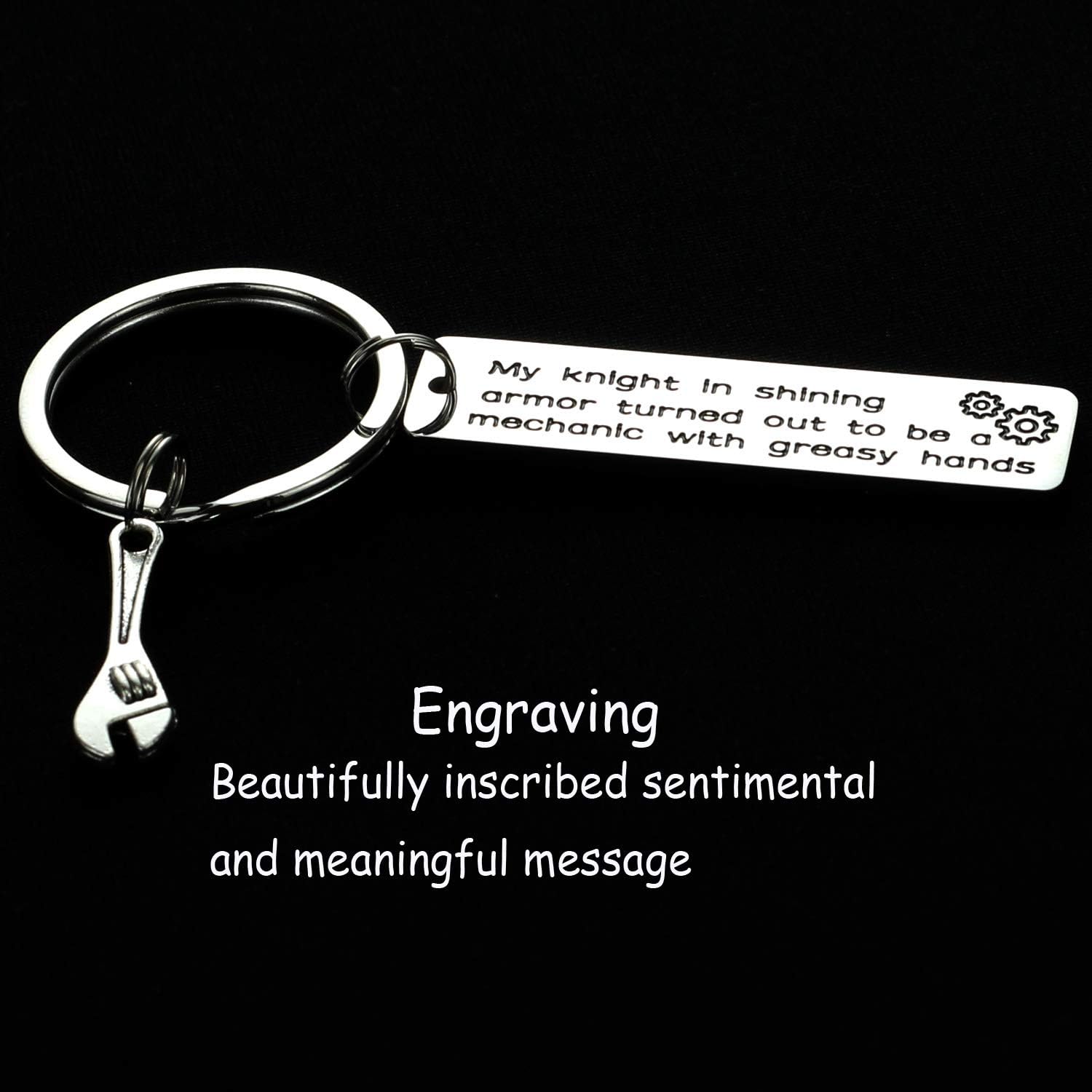 Ahaeth Mechanic Keychain Gifts Love My Mechanic Valentines Day Machinist Gifts Men Mechanic Jewelry