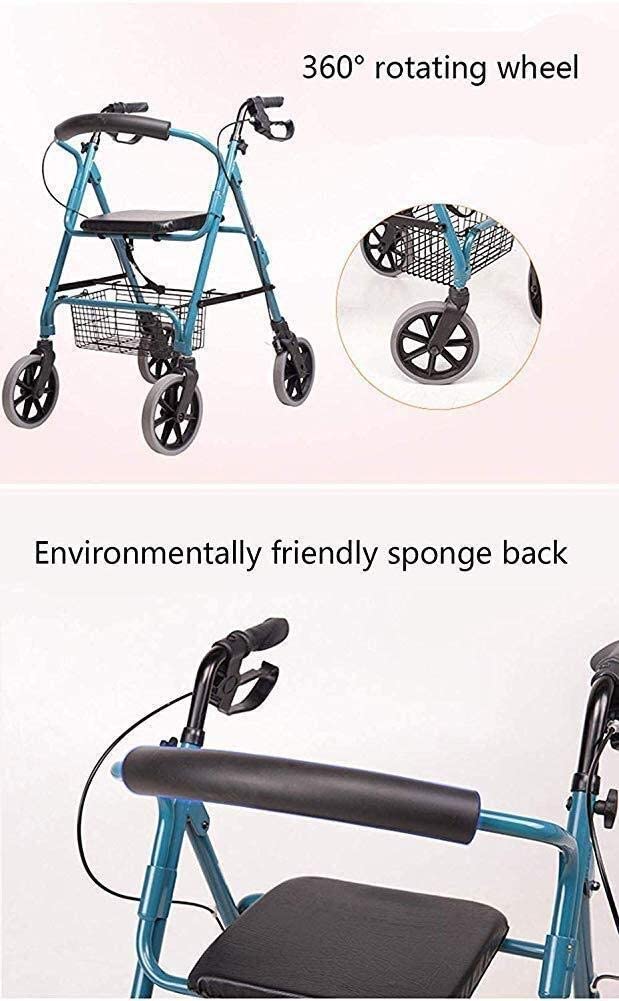 Sedie a rotelle in alluminio pieghevole leggero per assistenza sanitaria, carrello della spesa vintage, scooter a quattro ruote vecchio stile pieghevole
