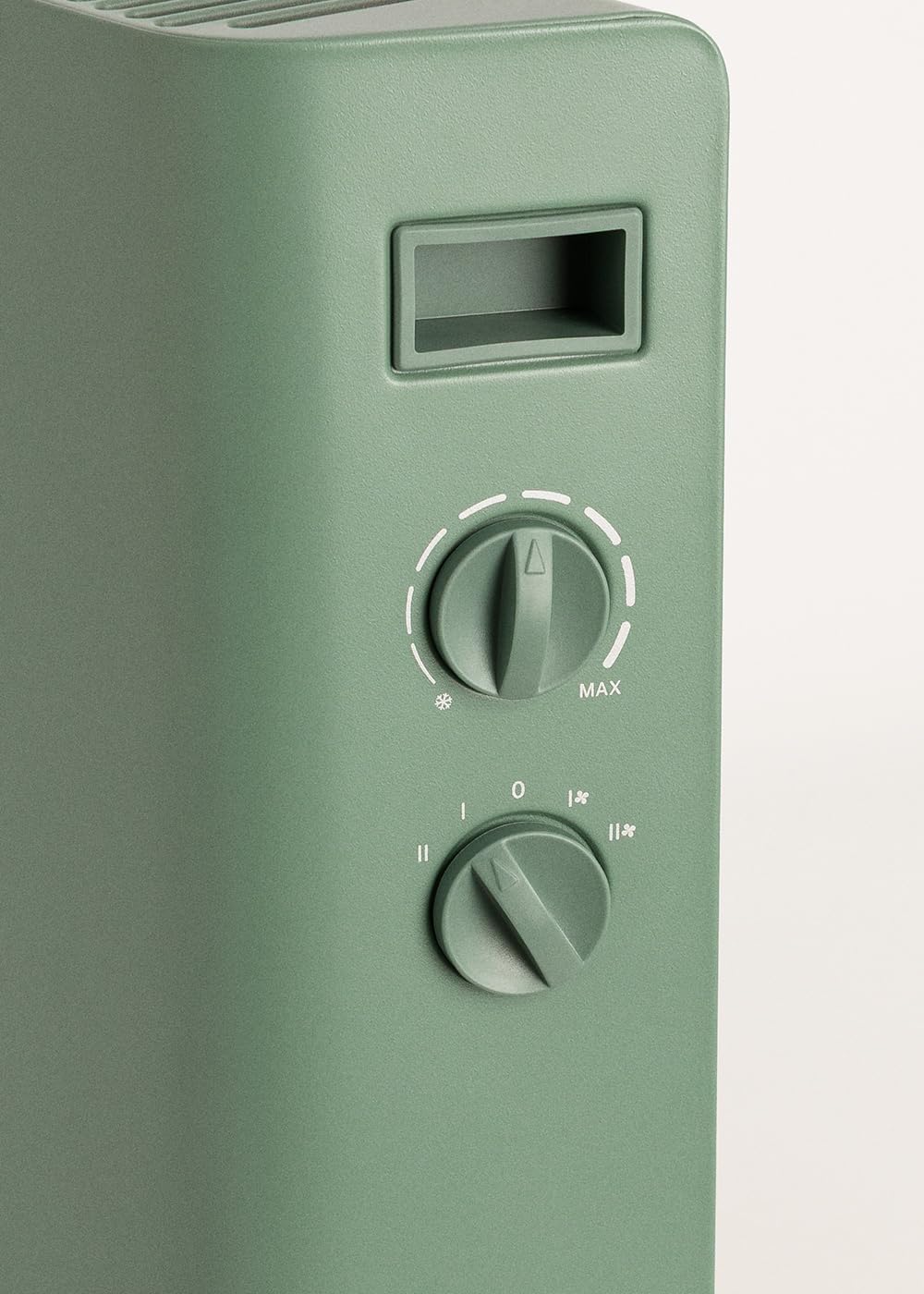 CREATE/WARM HANDY COLOURS/Convettore riscaldante ad aria Verde Sage/Funzione ventilatore e aria calda, ambienti fino a 20m², 4 modalità, leggero, basso consumo, 57x23x43 cm, 2000W