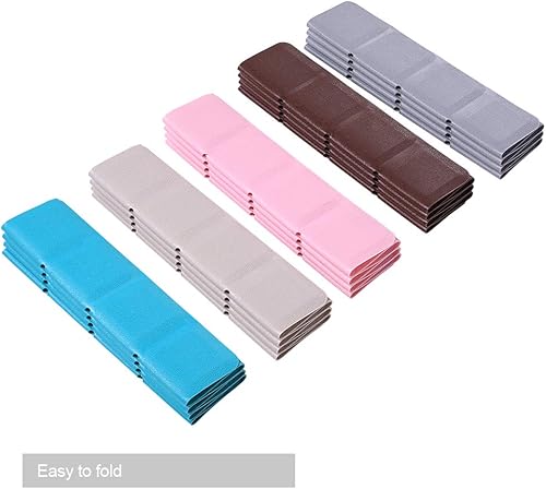 Miniatura 6 de Tapete de baño plegable de silicona antideslizante sin ventosas para bañera texturizada y bañera reglada (chocolate, 28 x 14 pulgadas)