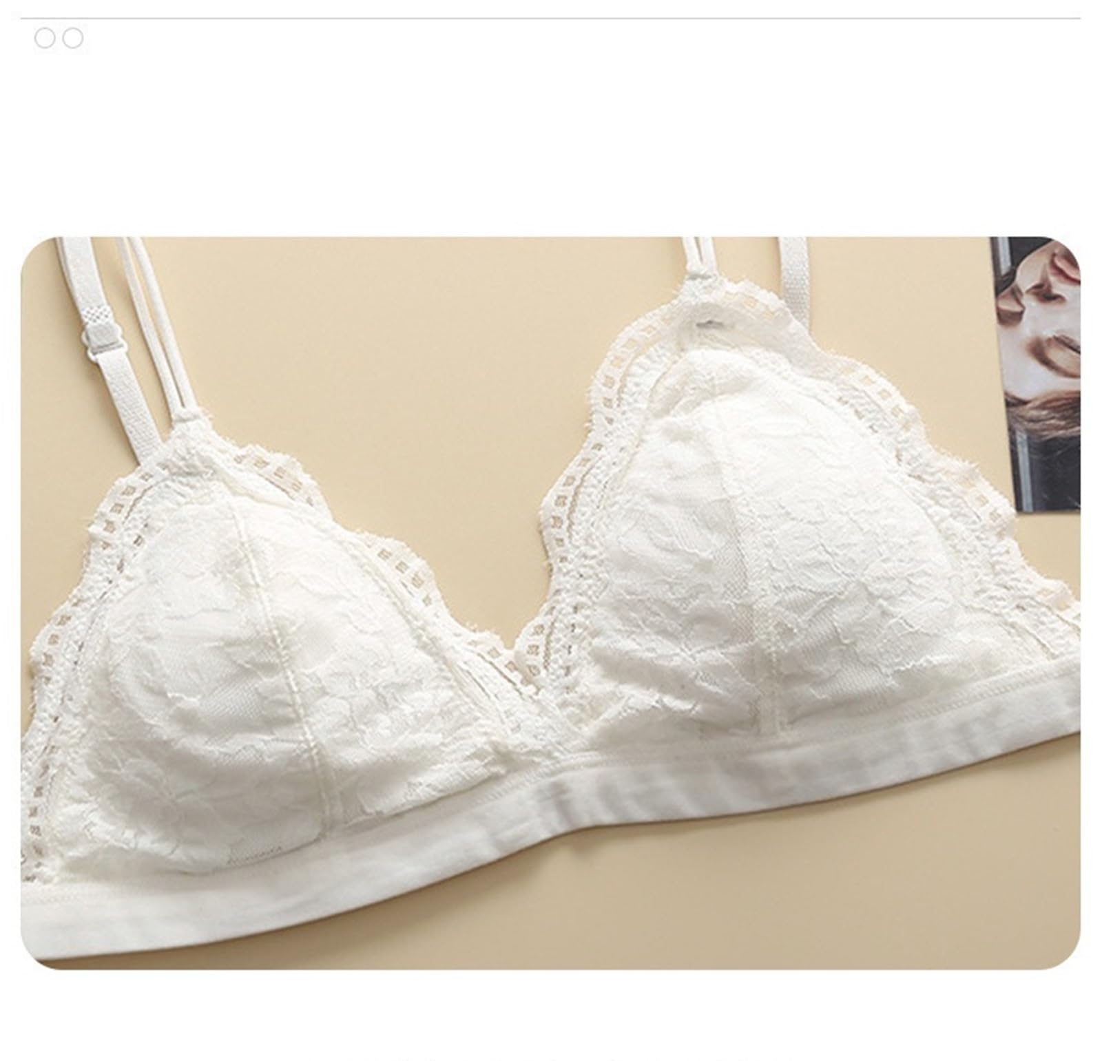 Reggiseno a triangolo profondo da donna, senza bordi, sottile, traspirante, schiena bella, seno grande, piccolo