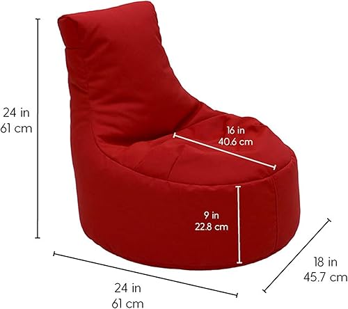Miniatura 3 de Factory Direct Partners Element 14031-RD - Puf para niños, cómodo asiento flexible relleno de frijoles para interiores y exteriores, para leer, sala