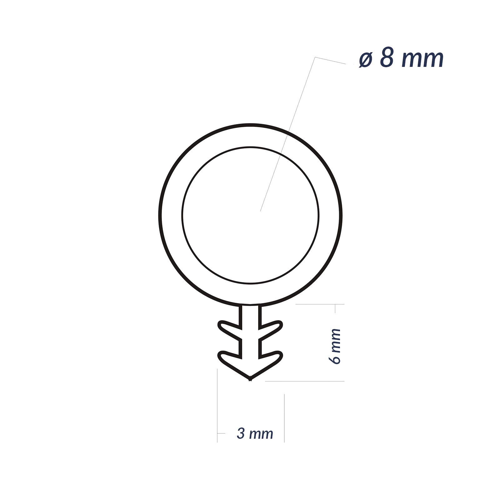 DQ-PP SCHLAUCHDICHTUNG – braun – 60 Meter – TPE Gummi – STD-03 – Schlauchdurchmesser: 8mm – Nutbreite: 3mm – Zimmertürdichtung Gummidichtug Zargendichtung Dichtprofil