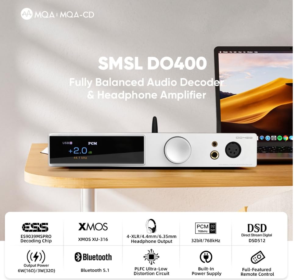 Amazon.co.jp: S.M.S.L DO400 MQA MQA-CD DAC バランス ヘッドフォン 