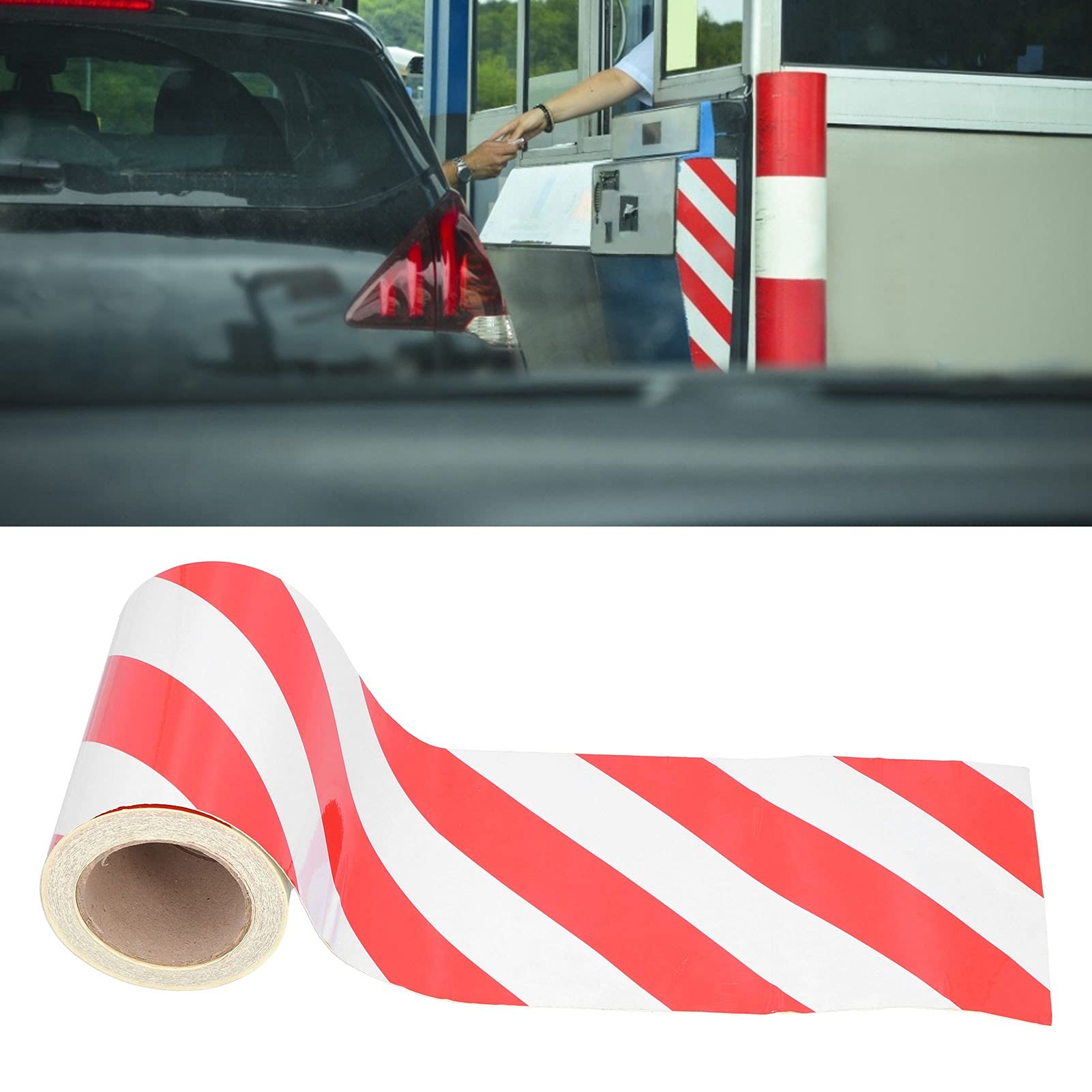 Bande Réfléchissante Autocollante 20 cm x 30 m, Ruban de Signalisation Rouge Haute Visibilité, Film de Sécurité Étanche, Catadioptre Remorque et Camion