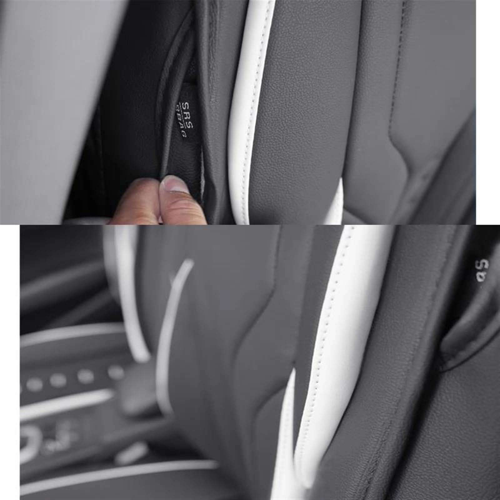 Cuero Funda Asiento Coche Conjunto De Funda Protectora Universal Deportiva para Asiento De Coche, De Cuero PU, Totalmente Envuelto, Cómodo, para Silla Fundas Asientos Coche
