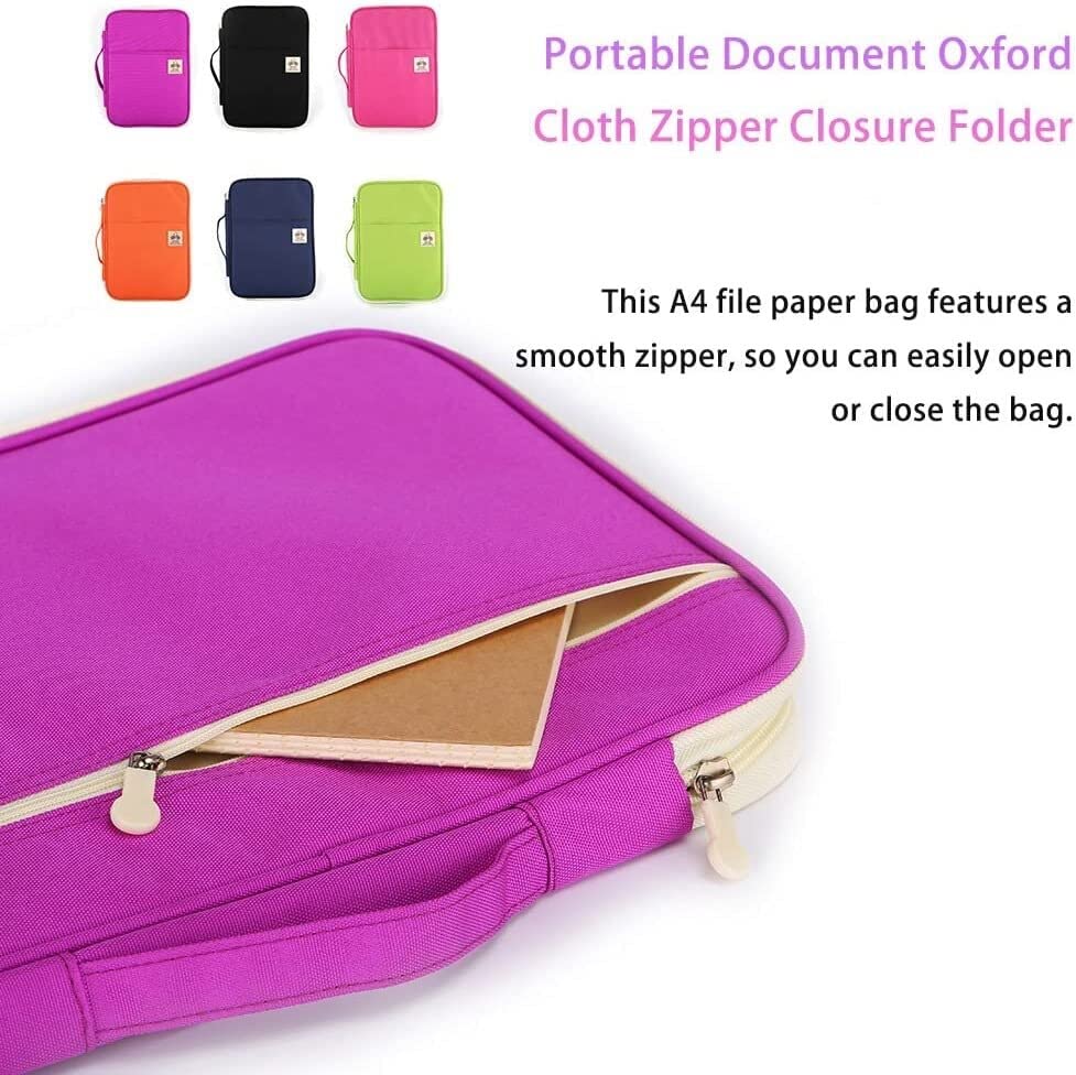 MEZOOM 5 Stuks A4 Zip Dossiers Zakken Document Zak Houder Opslag Organisator Waterdichte Pouch Rits Bestand Categorie Tas voor Cosmetica Kantoren Briefpapier