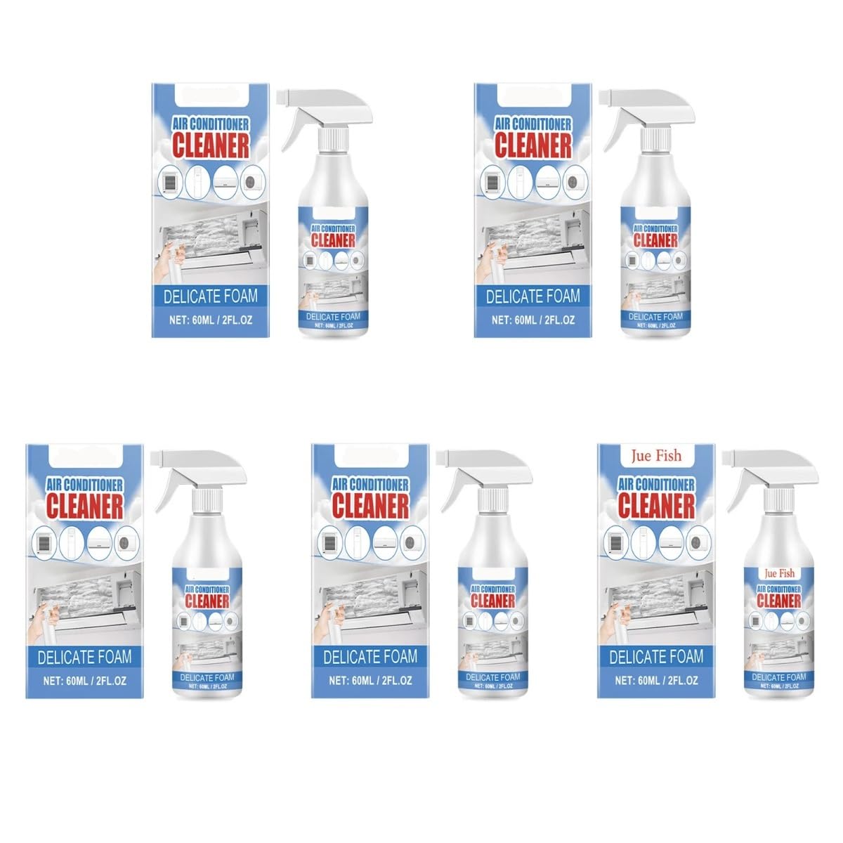 Limpiador de aire acondicionado, aerosol que limpia profundamente el polvo interno, limpiador espumoso for aire acondicionado(5PCS)
