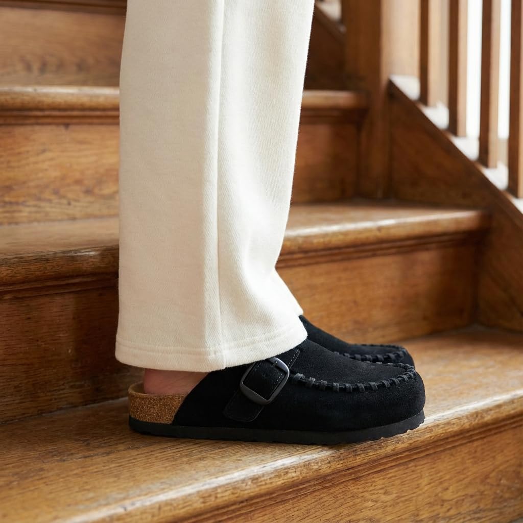 CUSHIONAIRE Canoe Genuine Suede Clogs for Women Footwear with Moc Toe Design – Casual Slip On Womens Shoes - Image 8