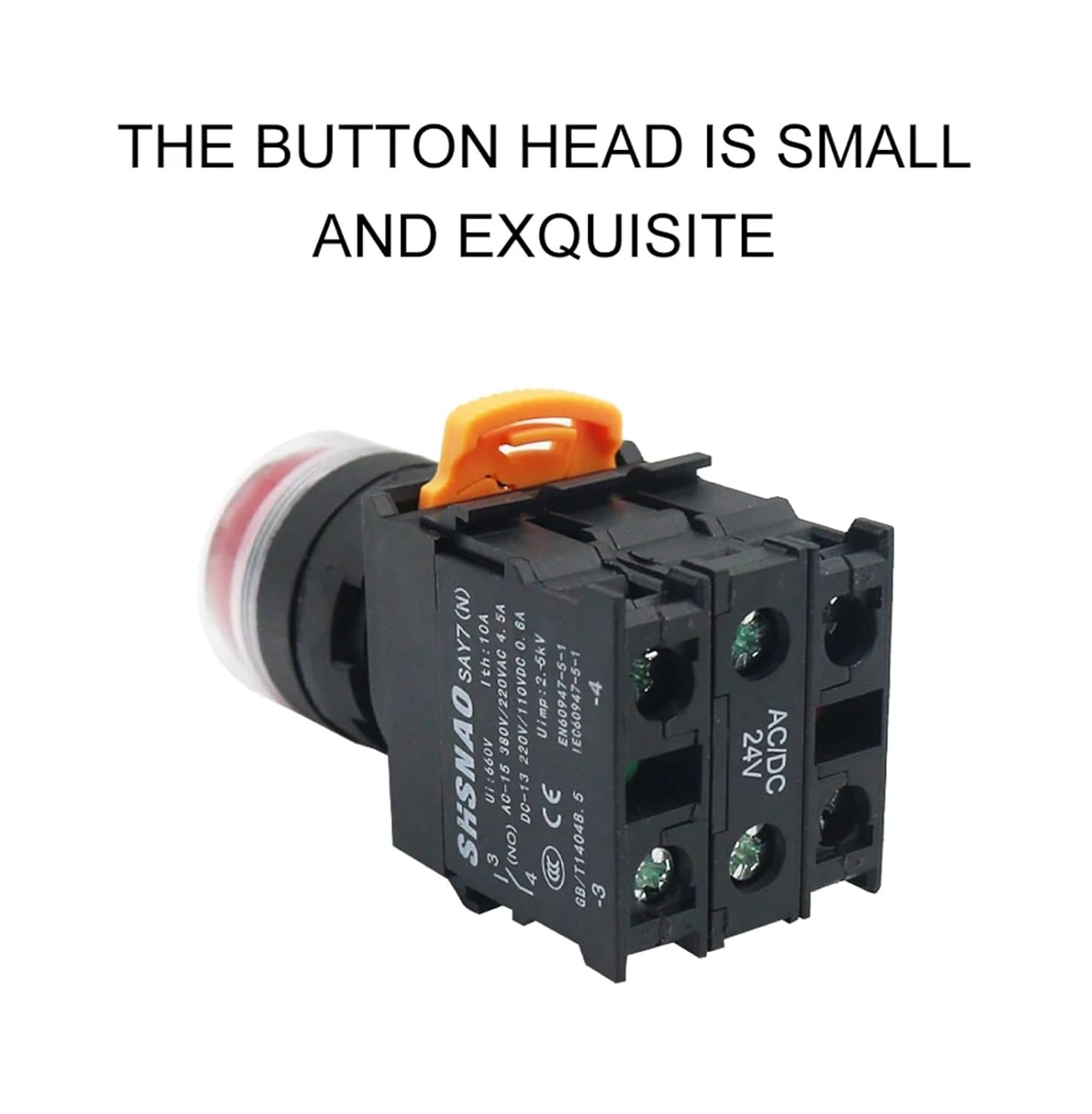 Switch 1NO /1NC Flat Head with Light Button Switch Indicator Light 24V 220V Self Reset 22mm Push Button Switch(Green,220V)