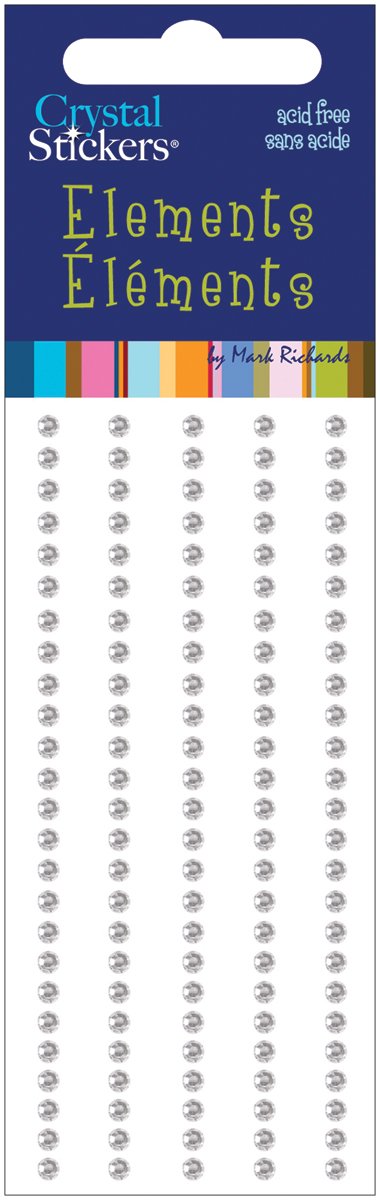 Crystal Stickers Elements 3mm Round 125/Pkg-Clear
