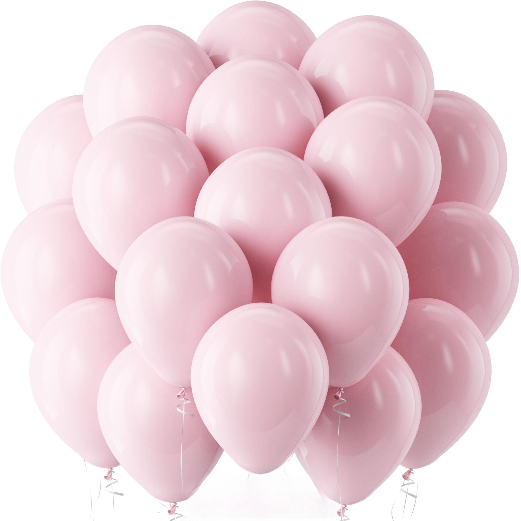 Bezente Pro Duralatex Pastel Pink Extra-Thick Balloons 120 Pack 10 inch