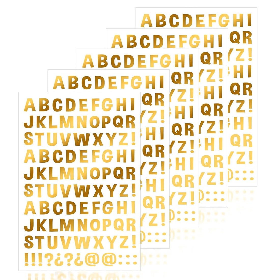 SSRDFU Pegatinas Letras Dorado - 5PCS Letras Adhesivas Pegatinas,Letras Brillantes,Pegatinas Letras pequeñas para de Tarjetas de Felicitación para Tazas Scrapbooking Diario DIY Pegatinas