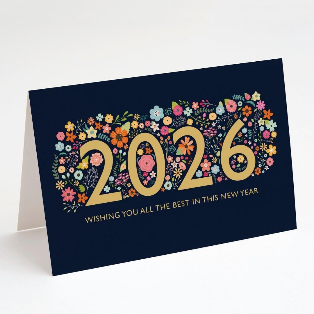 Bright Floral 2026 New Year Greeting Cards (25)