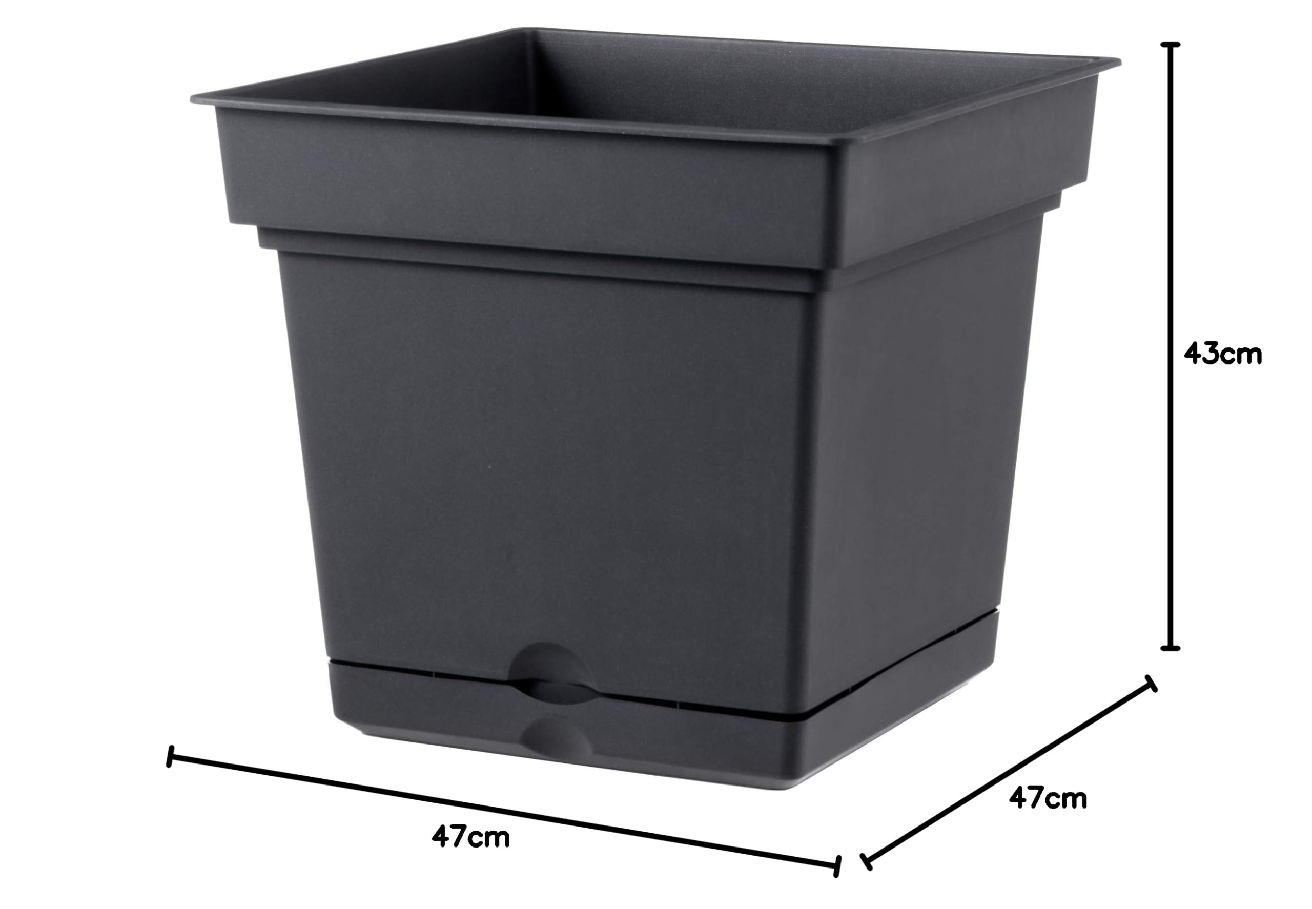 Vaso Di Fiori Quadrato Alto 19 L Prosperplast Rato In Plastica CON Serbatoio 1239338
