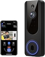 VanaOrbi 1080p Wireless WiFi Video Doorbell Camera, Battery Powered, AI Human Detection, 2-Way Talk, Night Vision, 2.4GHz Only