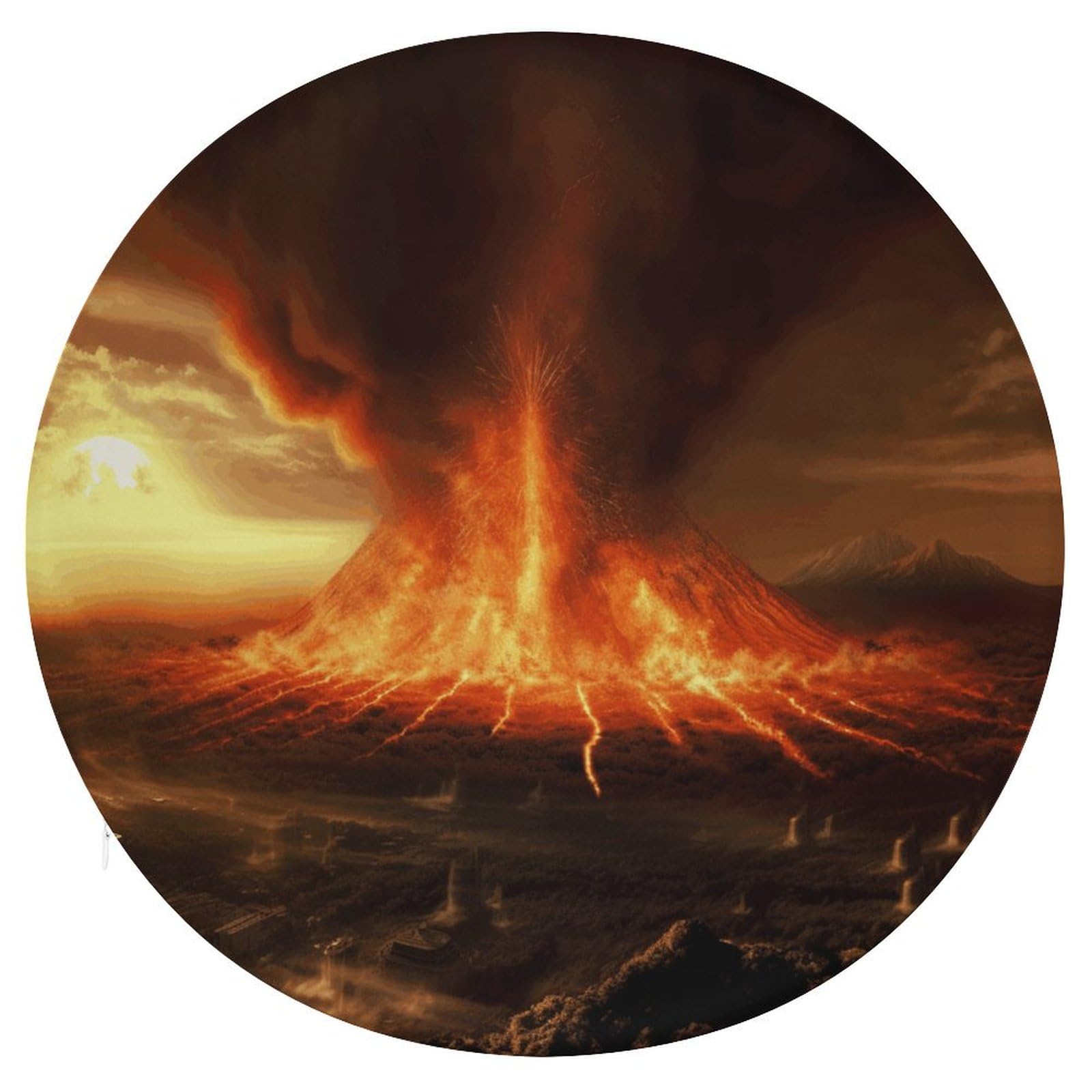 Coussin de chaise rond Volcano respirant et solide pour assise adulte