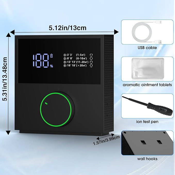 Purificador de aire ionizador para hogar y mascotas miniatura 8