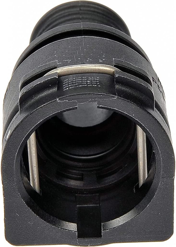KarParts360 Heater Hose Connector | Nylon | Black Color | 1.41 inches End 1 Outside Diameter | Barb, Quick Connect End 1 Type | 0.75 inches End 2 Outside Diameter | Barb End 2 Type