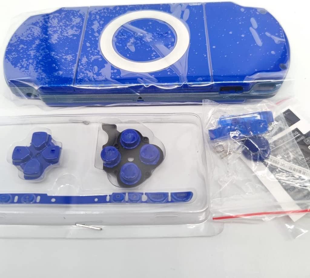 Housing Shell Cover with Button Set for PSP 2000 2001 2002 2003 2004 Series Console Replacement (Black)