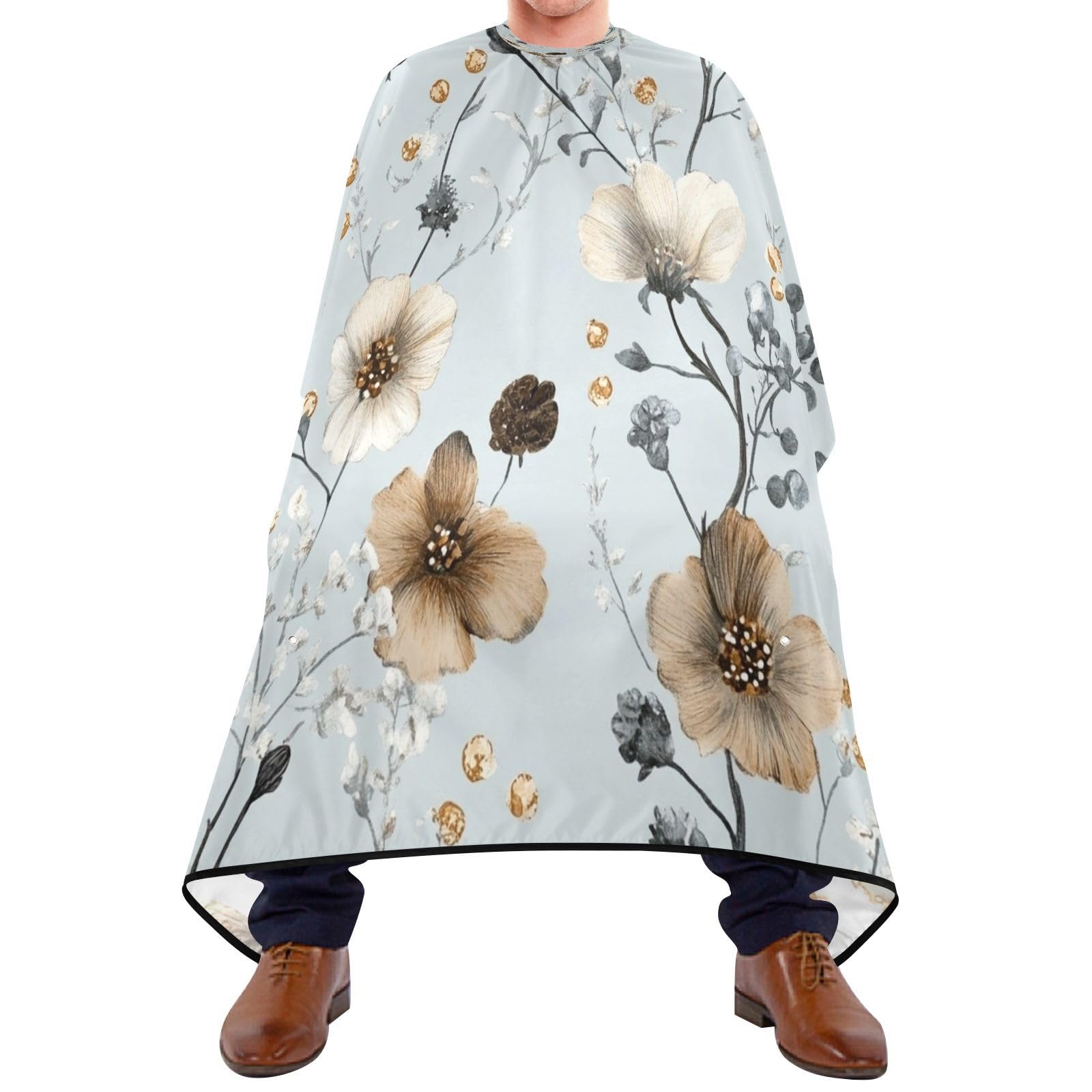 Kigai Hair Cutting Cape for Men & Women Watercolor Flowers Waterproof Barber Cape Professional Hairdressing Salon Styling Cape with Adjustable Closure Snap