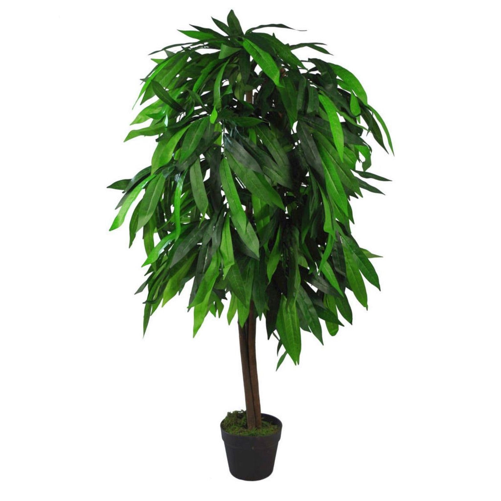 Leaf Green Mango Artificial Tree 4ft - Realistic Foliage - 120 x 70 x 70cm