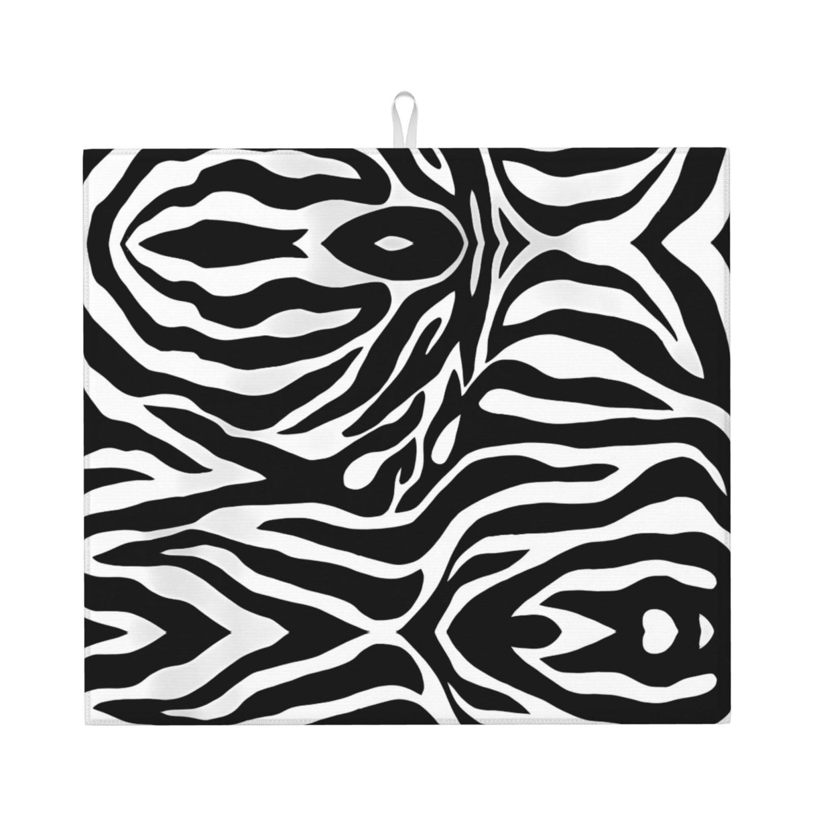 YYHHAOFA Zebra Print Prints Kitchen Drying Mat – Highly Absorbent Microfiber Throw, Non-Slip Counter Cover for Dishes, Fade-Resistant Print & Appliance Protection