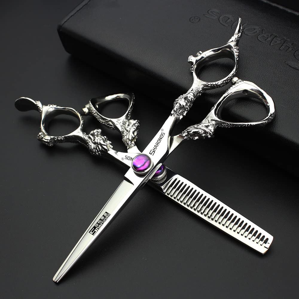 6/7/8/9-inch Professional Hair Clipper Set, Stainless Steel Sharp Hair Clippers, Hairdresser Specific Scissor (6 inches, 2 Pieces-C) - Image 2