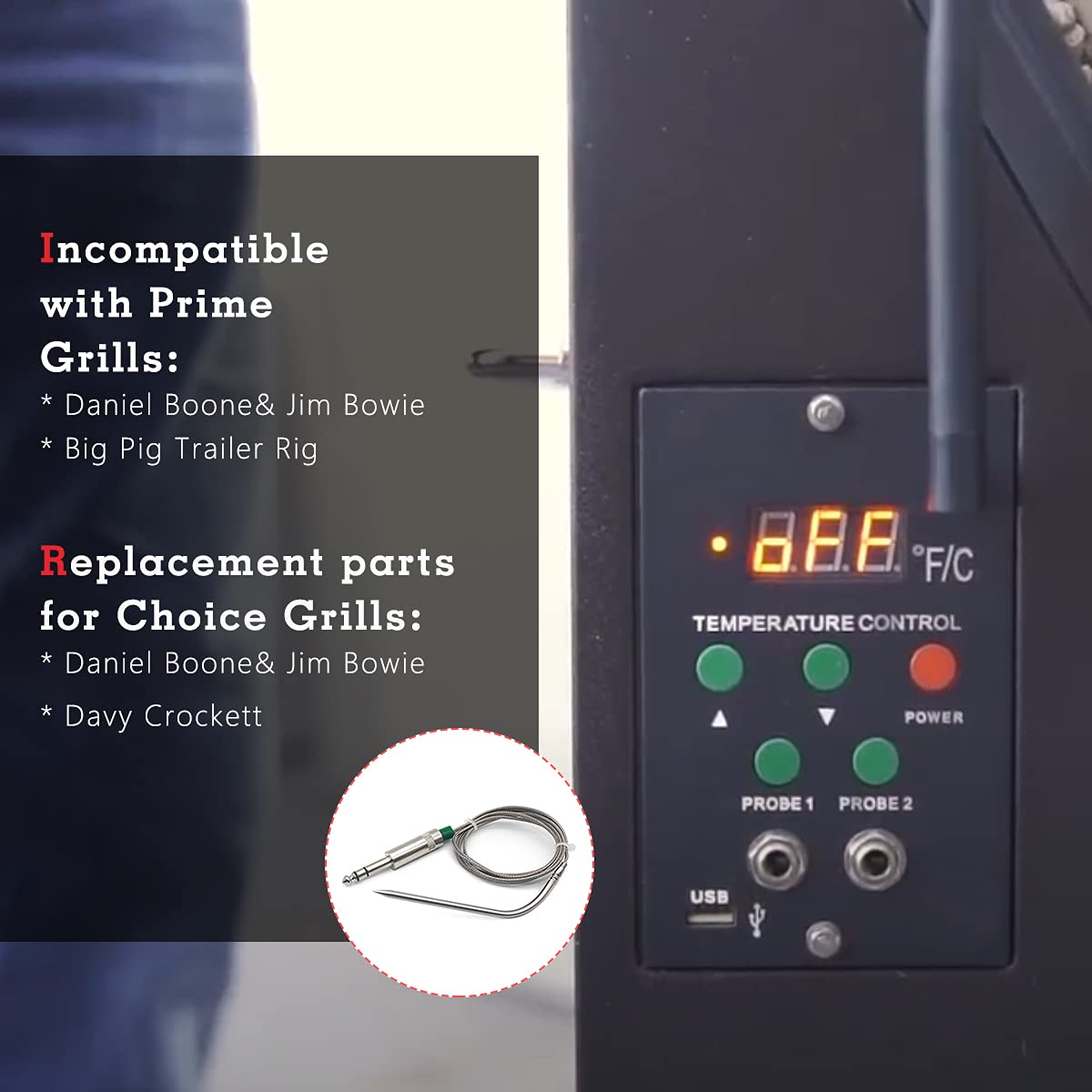 Buy Temperature Meat Probe Replacement for Green Mountain Grill/GMG