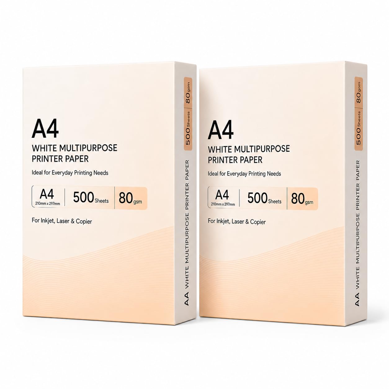 A4 Printer Paper White 70gsm or 80gsm, 500 Sheets per Ream, 210 x 297 mm Multipurpose Copy Paper for Inkjet Laser Printers and Photocopiers, Home Office School