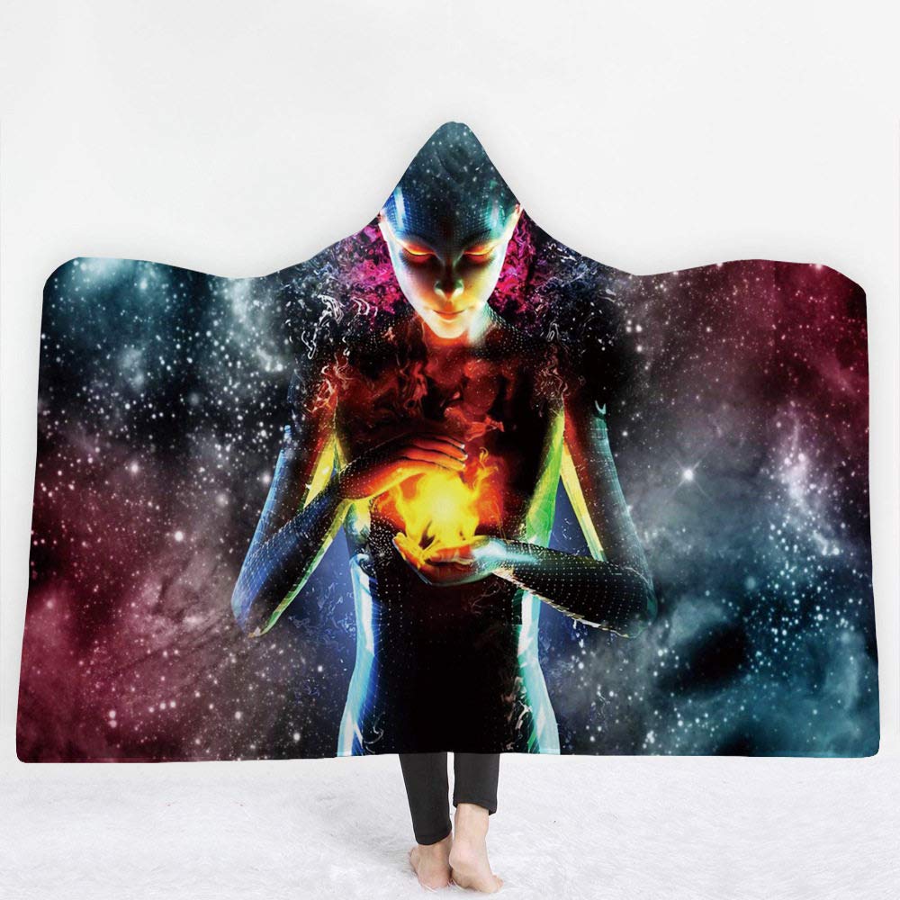 Couverture à capuche magicien idéale pour la pause déjeuner au bureau ou cocooning à la maison