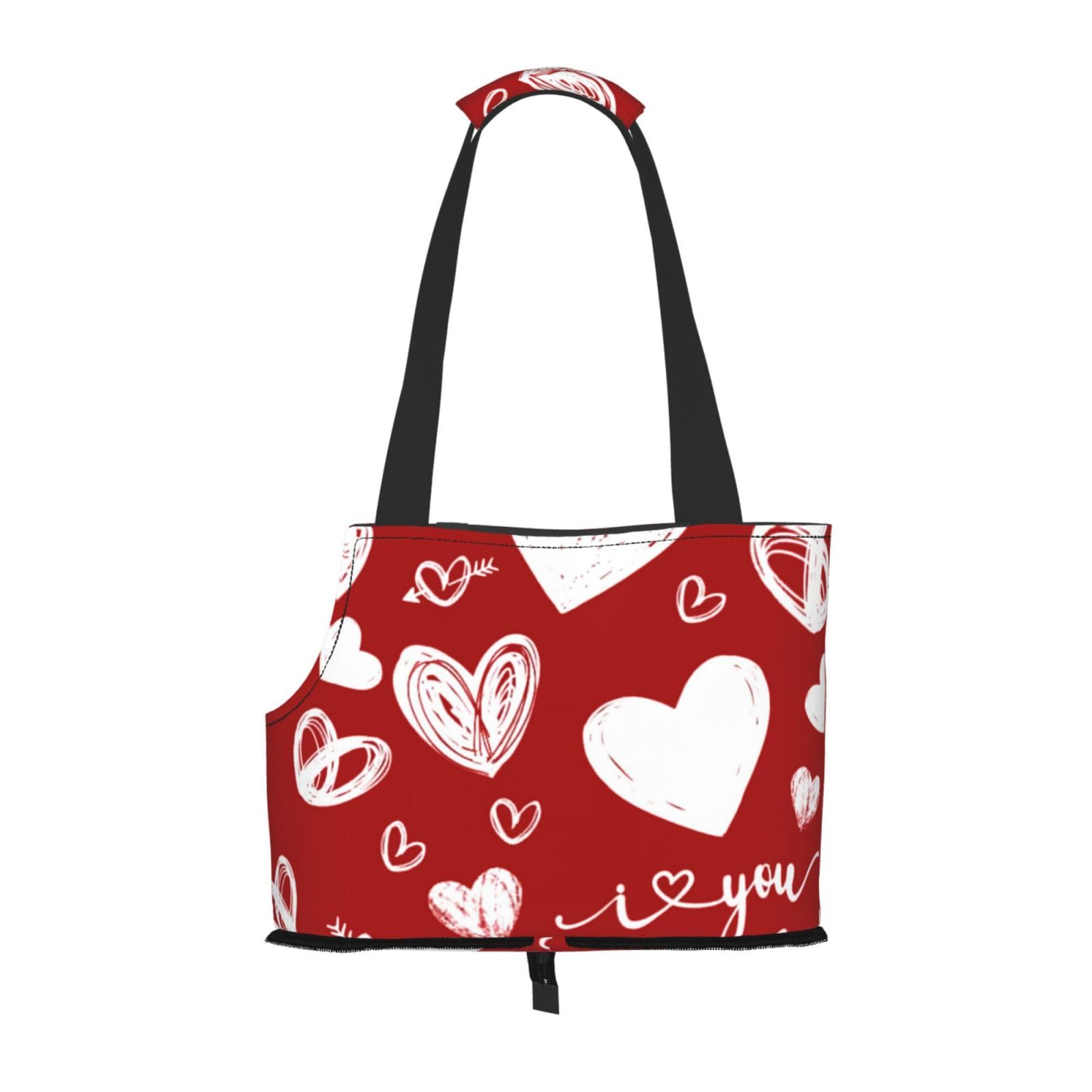 Xsovgoi Pet Carrier Purse, Valentines Day Dog Tote Bag Carrier, Pet Cat Tote Bag