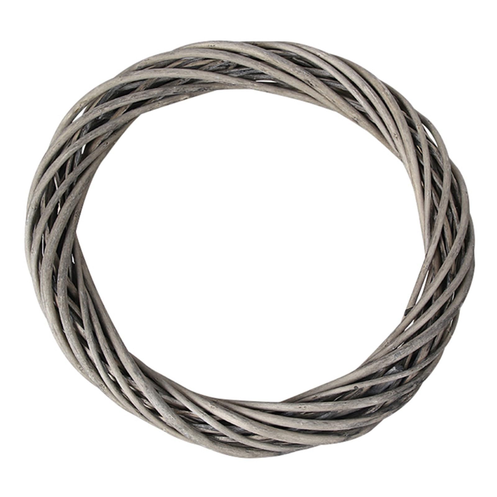 2 Pack Grapevine Wreath 30/40cm Grapevine Garland for Crafts Rattan Door Wreath for Front Door Vine Branch Wreath for Christmas Easter Holiday Wreath Making Supplies (Grey, 40cm)