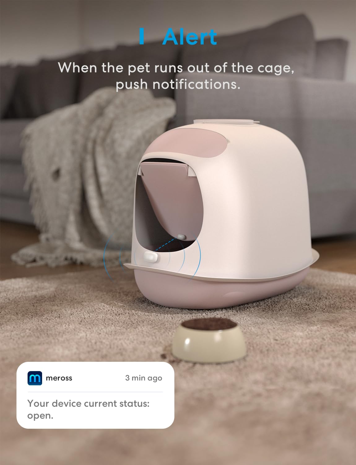 Meross Smart Door & Window Sensor, Meross Hub Required, Mini Door Detector Compatible with Apple HomeKit, Alexa, SmartThings, 2.4GHz WiFi Sensor Burglar Alert for Home Automation, 328ft for Kid Safety