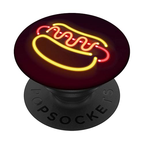 Hot Dog Pop Socket Food Lover Gift on Black PopSockets PopGrip: Swappable Grip for Phones & Tablets - Standard