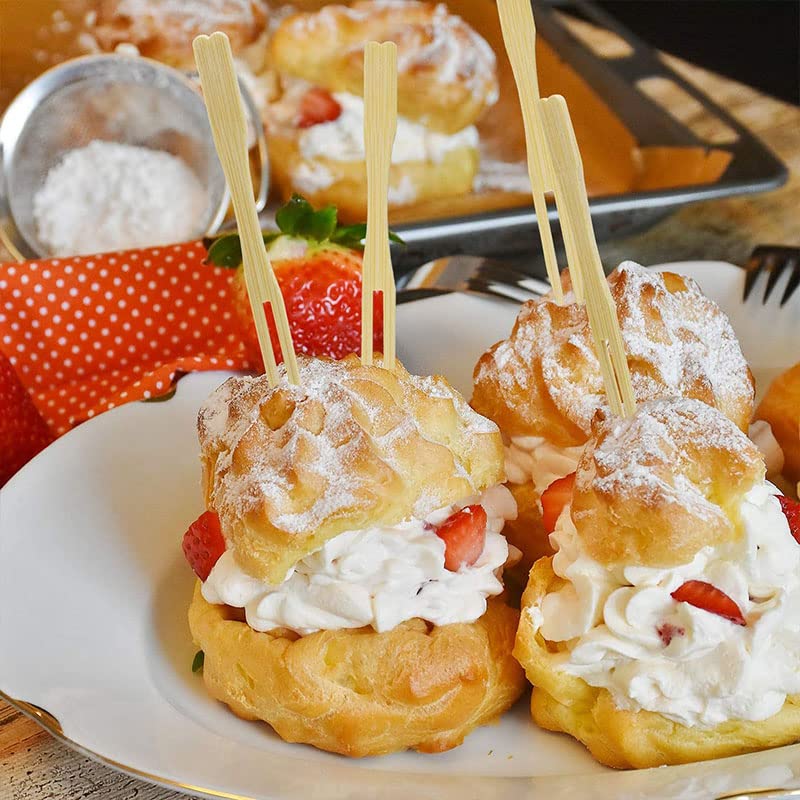 200 Pezzi Forchette Di Legno Bambù Mini Forchette Usa E Getta Piccole Forchette Per Antipasti Sfusi Posate Di Bambù Mini Utensili Forchetta Da Torta Per Carnevale Compleanno, 4 Pollici