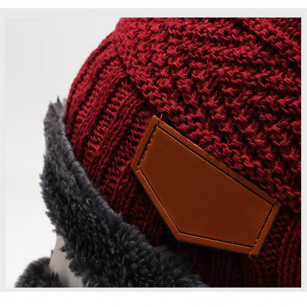 Zimowa czapka beanie dla mężczyzn czapka dzianinowa wełniana szalik kominiarka (jeden rozmiar) (c