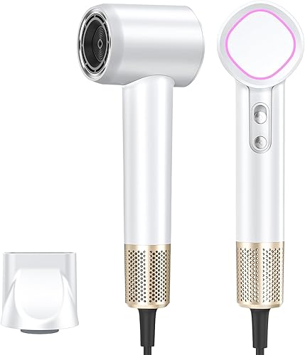 Secador de pelo iónico, secador de pelo de 150,000 RPM para mujer con boquilla de tecnología de cerámica para secado rápido, secadora de alta