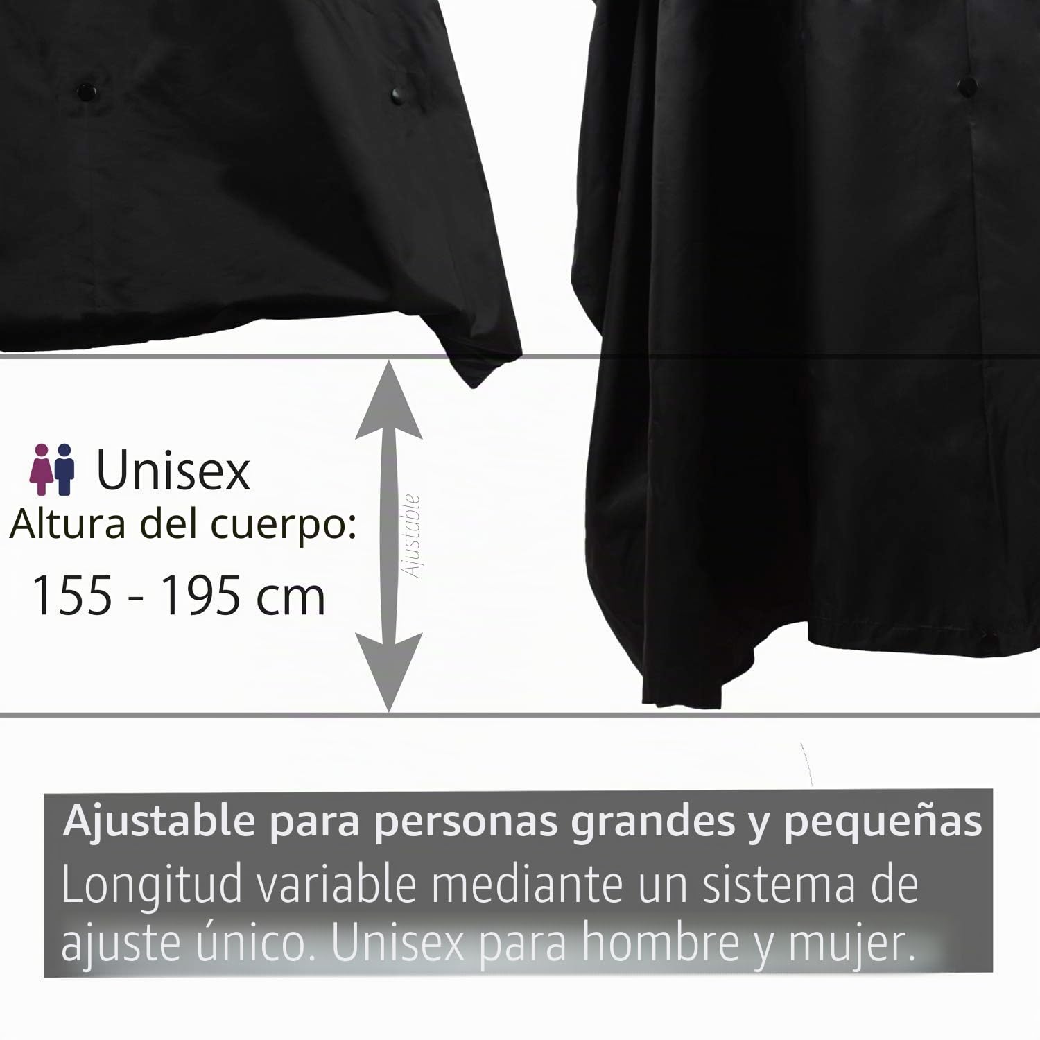 Outdoro RP-10-SW, Poncho de lluvia capa de lluvia chaqueta de lluvia Hombre, 155-195