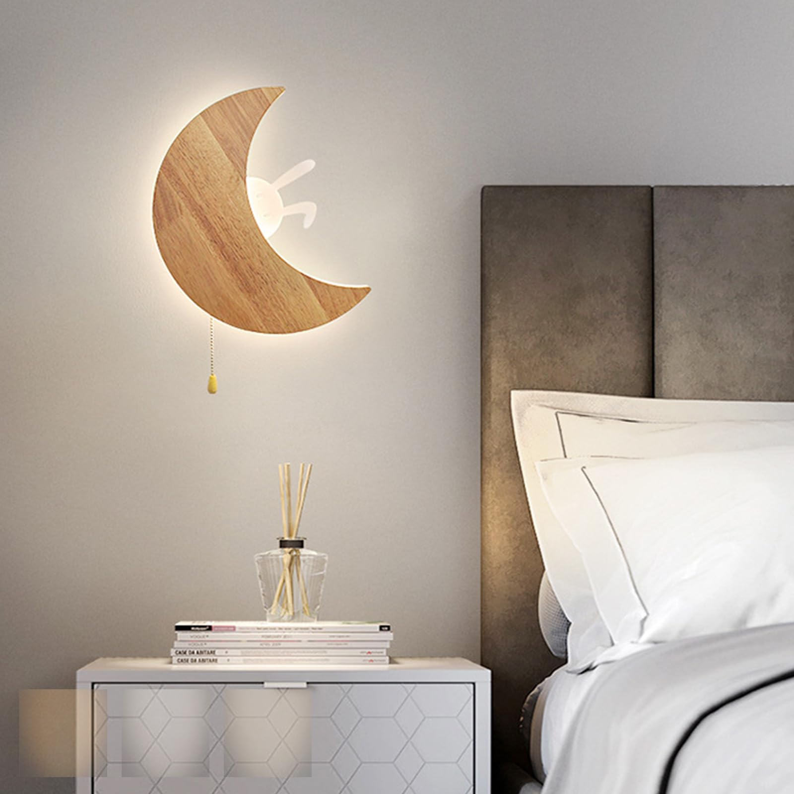 Lámpara de pared infantil LED regulable 3000K-6000K con interruptor de cadena para dormitorio 8