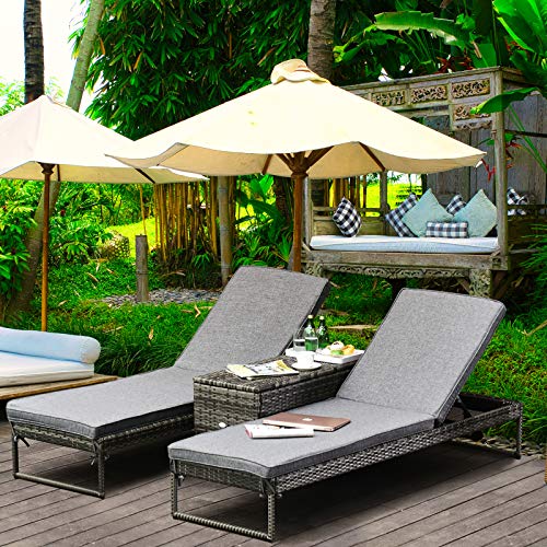 Outsunny-Conjunto-de-2-Tumbonas-de-Jardin-con-Cojines-Acolchados-Ratan-con-Mesa-Auxiliar-para-Piscina-o-Terraza-Carga-160kg-195x60x86-cm-Acero-Gris