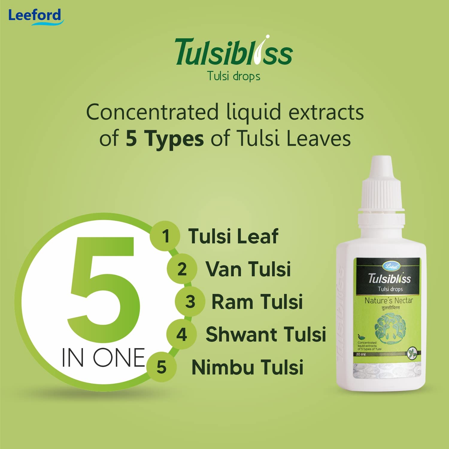 Tulsibliss Ayurvedic Panch Tulsi Drops β Pack of 3 (30ml Each) | Tulsi Ark for Immunity Boost, Cough & Cold Relief, Detox & Metabolism | Herbal Basil Drops for Men, Women & Kids | Sugar-Free & Natural 2