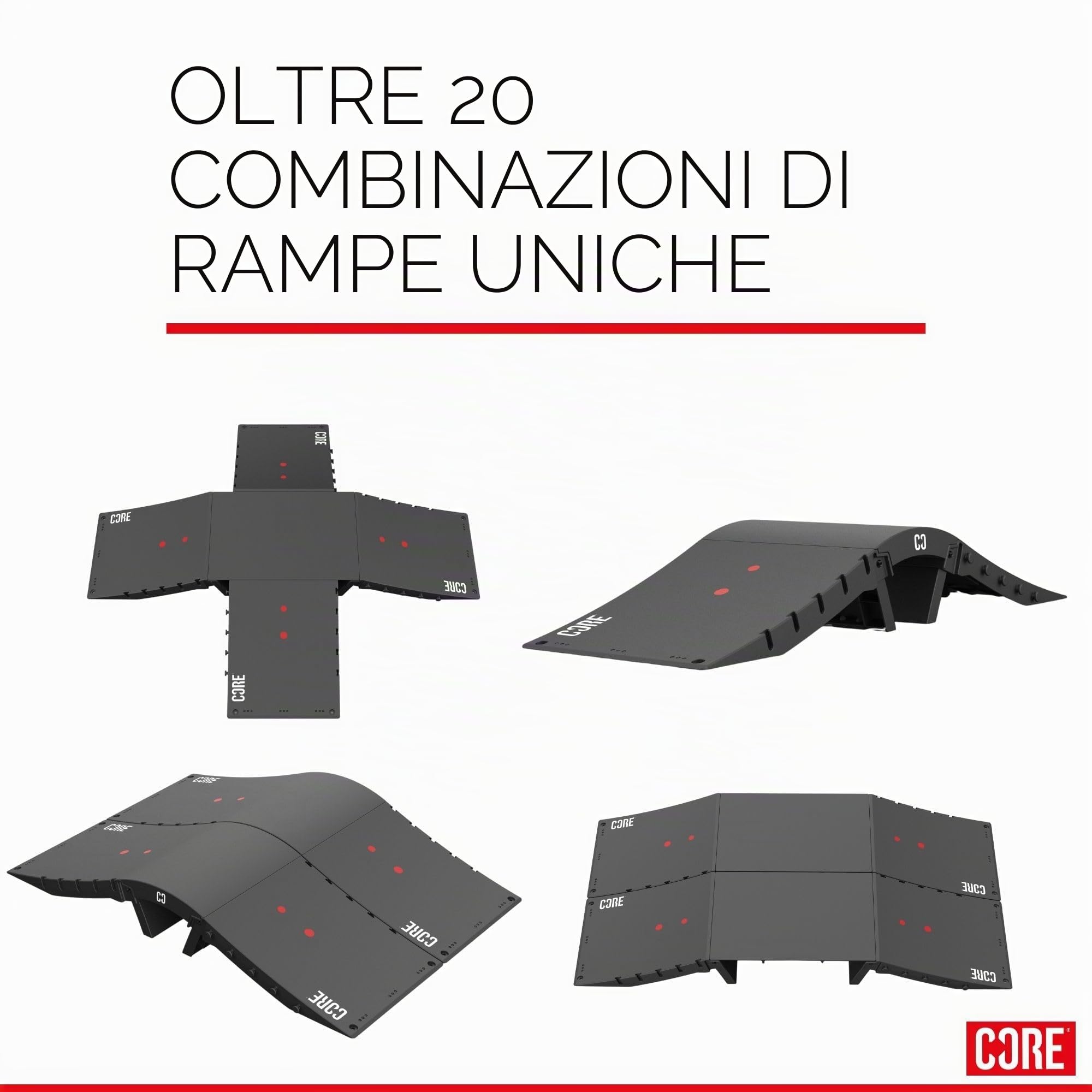 CORE Skate Ramp for Kids - Mini Kicker Scooter Ramp Skateboard Ramp BMX Ramp RC Car, Foldable Bike Launch Ramp, Lightweight & Portable Stunt Scooter Ramp with Rubber Feet