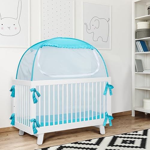 Miniatura 6 de L RUNNZER Tienda de campaña para bebé red para cuna para niños pequeños para evitar que el bebé se suba toldo transparente y transpirable de