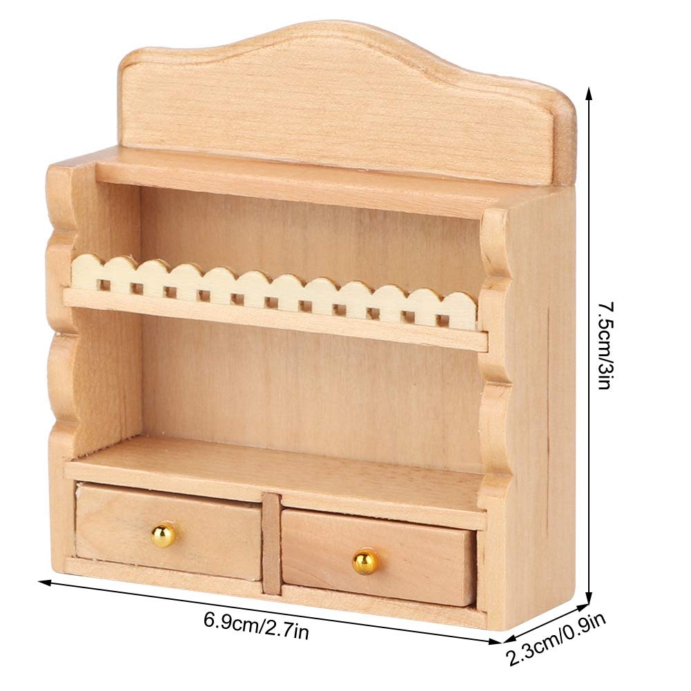 TOBBOMEY 3 Étagères Murales Pour Maison De Poupée – Bois Kaki Boho, 9,3x2 Cm, Idéales Pour Accessoires Miniatures Et Décorations