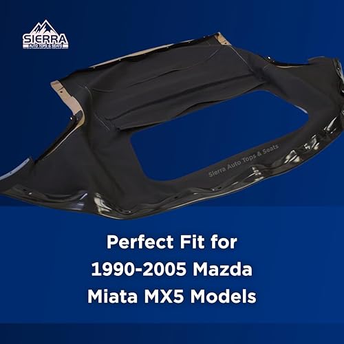 Miniatura 2 de Repuesto de techo de convertible completo de vinilo para Mazda Miata Cabriolet 1990-2005 con ventana de plástico transparente y protección contra la