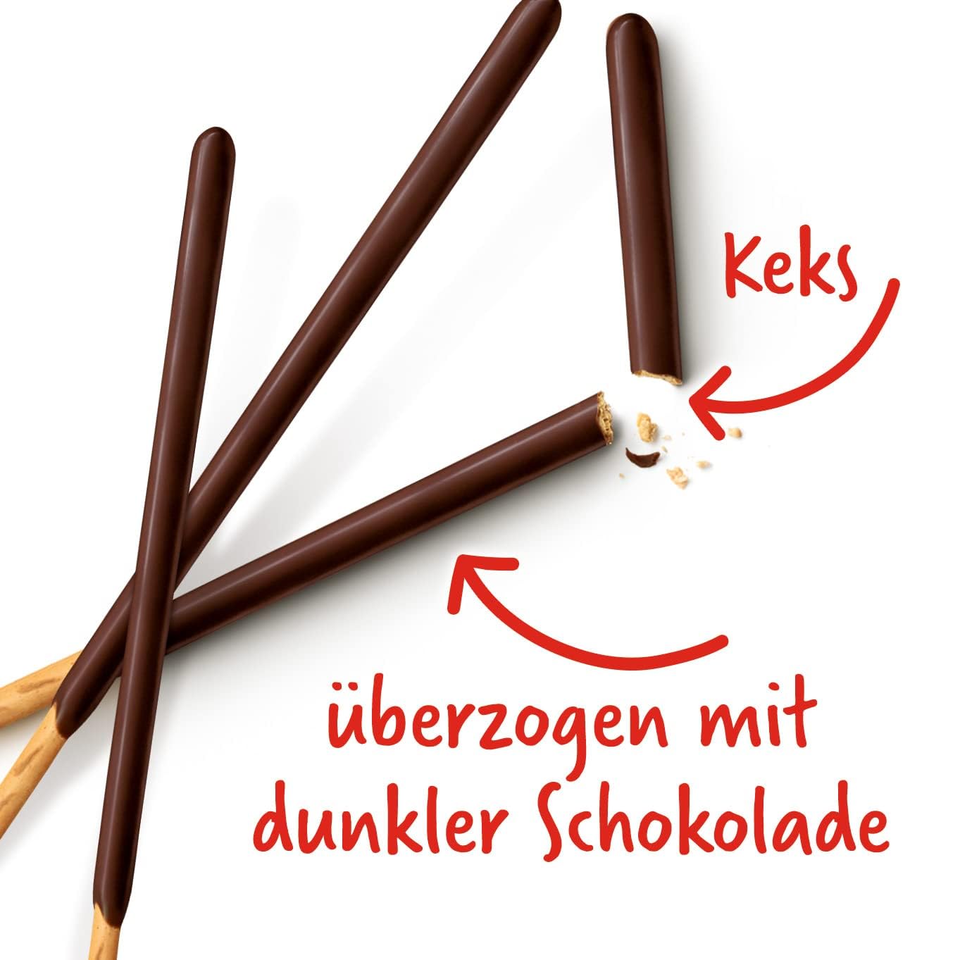 Mikado Zartbitter-Schokolade – knusprige Keksstäbchen, überzogen mit dunkler Schokolade – 24 x 75g