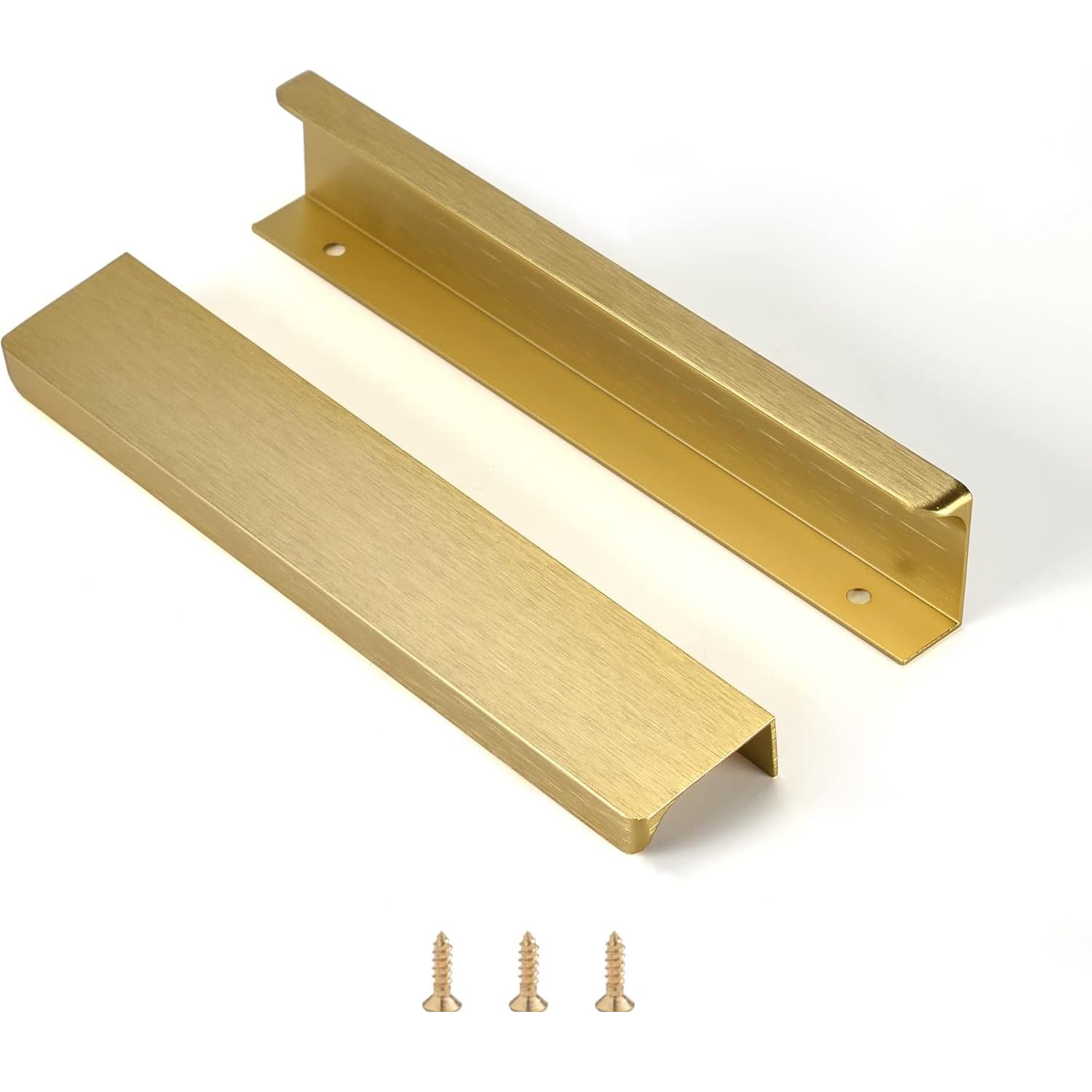 Poignées de tiroir de cuisine Satanga en aluminium caché laiton brossé 12.7cm