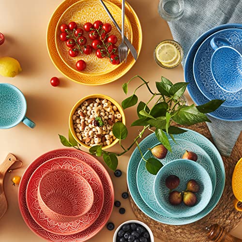 Dowan Colorful Ceramic Soup Bowls, Cereal Bowls, Vibrant 30 Ounce Dessert Bowls Set Of 4 For Fruits, Salad, Noodle, Ramen, Dipping, Side Dishes, Snack, Ideal House-Warming Gift #TOP5